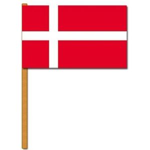 Luxe zwaaivlaggen Denemarken 30 x 45 cm - zwaaivlaggen
