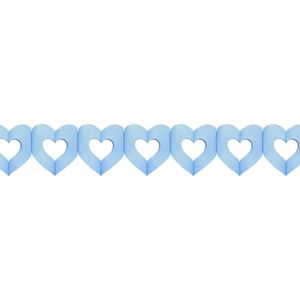 Hartjes slingers geboorte jongen blauw 3 meter - Feestslingers