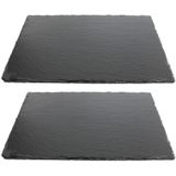 4x Leisteen serveerplanken/onderzetters 30 x 40 cm - Serveerplanken