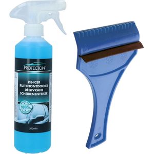 Ijskrabber met antivries spray voor auto - 500 ml - incl. trekker - ruitenontdooier - IJskrabbers