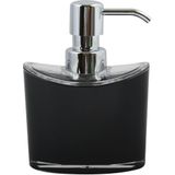 MSV Zeeppompje/dispenser Aveiro - 2x - PS kunststof - zwart/zilver - 11 x 14 cm - 260 ml
