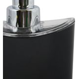 MSV Zeeppompje/dispenser Aveiro - 2x - PS kunststof - zwart/zilver - 11 x 14 cm - 260 ml