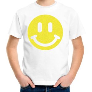 Verkleed T-shirt voor jongens - smiley - wit - carnaval - feestkleding voor kinderen - Feestshirts