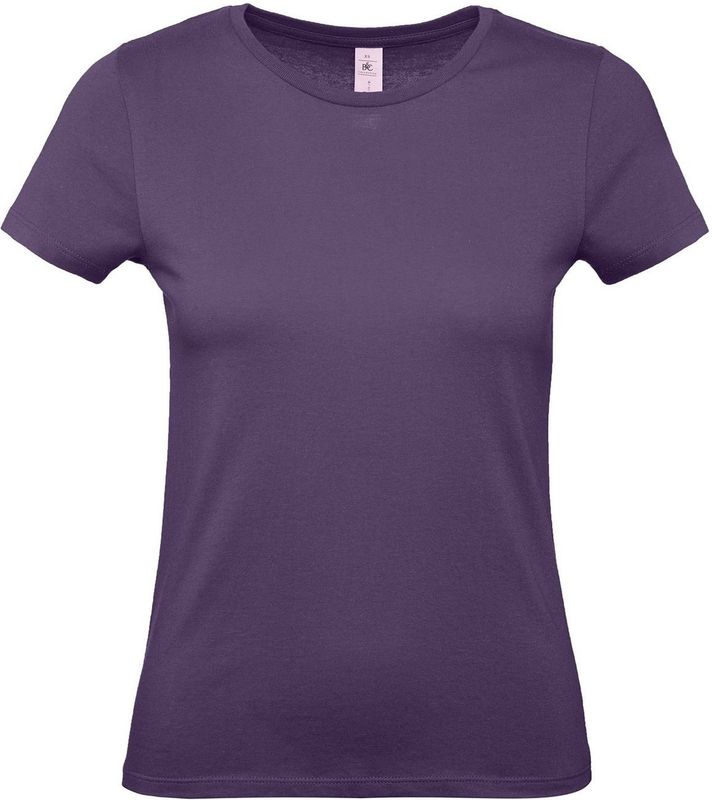 B&C - Basic T-shirts - Paars - Set van 2 - Ronde Hals - Katoen - 145 grams