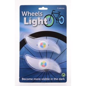 2x Spaakverlichting fiets wieldecoratie 12 cm multicolor - Fietsverlichting
