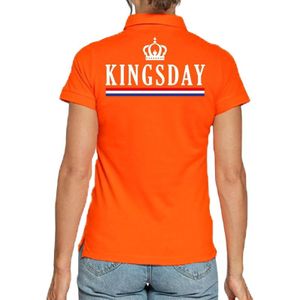 Koningsdag poloshirt Kingsday oranje voor dames - Feestshirts