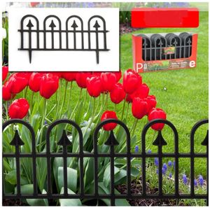 12x Stuks Flexibele Graskant/Tuin Rand/Kantopsluiting Hekjes Delen van 57.5 cm Donkergrijs