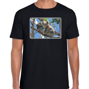 Dieren t-shirt met koalaberen foto zwart voor heren - T-shirts