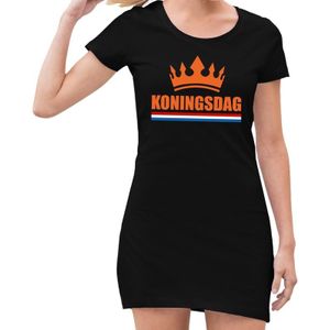 Koningsdag kroon jurkje zwart dames - Feestjurkjes