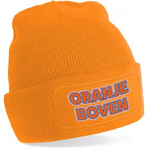 Oranje Koningsdag muts - oranje boven - EK/WK voetbal - one size - Verkleedhoofddeksels