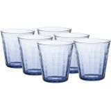 18x Koffie/espresso glazen blauw Prisme hardglas 17 cl - Koffie- en theeglazen