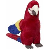 Pluche papegaai knuffeldier rood 21 cm - Tropische vogels