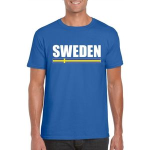 Blauw Zweden supporter t-shirt voor heren - Feestshirts