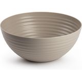 Plasticforte Serveerschaal/saladeschaal - 2x - D25 x H10.5 cm - kunststof - taupe - 3500 ml