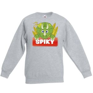 Dieren trui grijs Spiky de dinosaurus voor kinderen - Sweaters kinderen