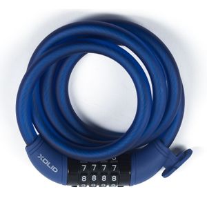 Xolid kabel fietsslot met cijferslot - 120 cm - donkerblauw - kabelslot fiets/scooter - scooterslot - Fietssloten