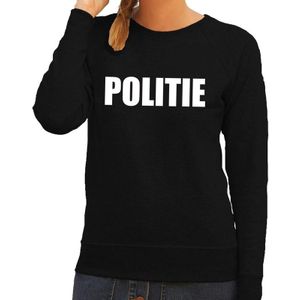 Politie tekst sweater / trui zwart voor dames XL