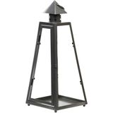 Set van 2x Stuks Zilveren Tuin Lantaarn/Windlicht van Ijzer 16,7 X 16,7 X 39,9 cm