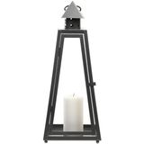 Set van 2x Stuks Zilveren Tuin Lantaarn/Windlicht van Ijzer 16,7 X 16,7 X 39,9 cm