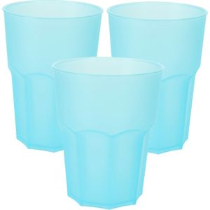 Drinkbekers - 12x stuks - onbreekbaar kunststof - blauw - 480 ml - Bekers