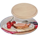 Set van 8x stuks ronde houten ham plankjes / broodplank / serveer plank 25 cm  - Serveerplanken