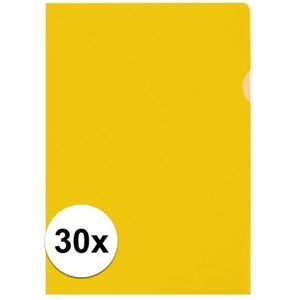 30x Gele dossiermap A4 - Opbergmap