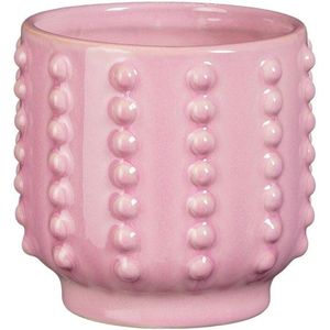 Bloempot - boaz - gebobbeld - roze - 16 x 18 cm - Plantenpotten