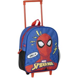 Marvel Spiderman rugzak voor kinderen - blauw - 25 x 10 x 29 cm - rugzak met ingebouwde trolley - Rugzak - kind