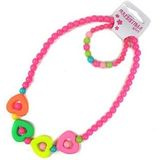 Donker roze sieraden setje voor kids - Verkleedketting