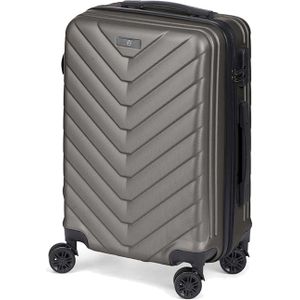 Cabine handbagage reis trolley koffer - zwenkwielen - 57 x 38 x 23 cm - 48 liter - antraciet - Handbagage koffers