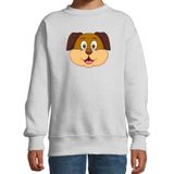 Cartoon hond trui grijs voor jongens en meisjes - Cartoon dieren sweater kinderen - Sweaters kinderen