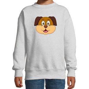 Cartoon hond trui grijs voor jongens en meisjes - Cartoon dieren sweater kinderen - Sweaters kinderen
