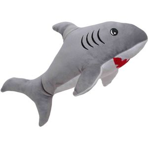 Pluche speelgoed knuffeldier Witte Haai van 52 cm - Dieren knuffels - Cadeau voor kinderen