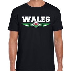 Wales landen t-shirt zwart heren - Feestshirts