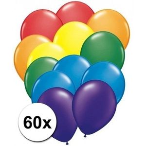 Verjaardag ballonnen regenboog 60 x - Ballonnen