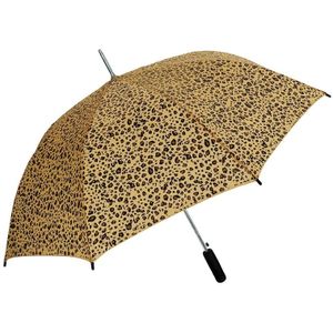 Bruin/zwarte luipaardprint paraplu 80 cm - Paraplu's