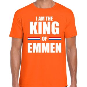 I am the King of Emmen Koningsdag t-shirt oranje voor heren - Feestshirts