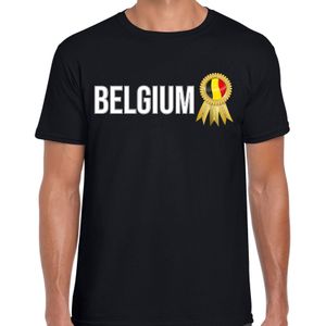 Verkleed T-shirt voor heren - Belgium - zwart - voetbal supporter - themafeest - Belgie - Feestshirts