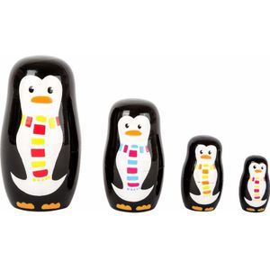 Speelgoed houten pinguins matroesjka set van 4 - Speelfigurenset