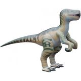 Opblaasbare bruine Velociraptor 130 cm - Opblaasfiguren