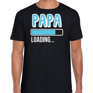 Cadeau t-shirt aanstaande papa - papa loading - zwart/blauw - heren - Vaderdag/verjaardag - Feestshirts