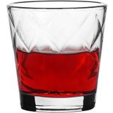 Waterglazen/drinkglazen set van 6x stuks 240 ml transparant kaleido relief - Drinkglazen