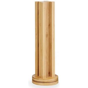 Koffie cup/capsule houder/dispenser - bamboe hout - voor 36 cups - D11 x H34 cm - Koffiecuphouders