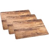 Set van 8x stuks placemats eikenhout opdruk 44 x 28,5 cm - Placemats