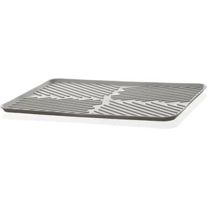 Afwas afdruipmat keuken - anti-slip - rubber - grijs - 30 x 40 cm - Afdruiprekken