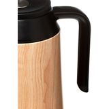 2x stuks koffie/thee thermoskan/isoleerkan 1 liter houtlook - Isoleerkannen voor warme / koude dranken