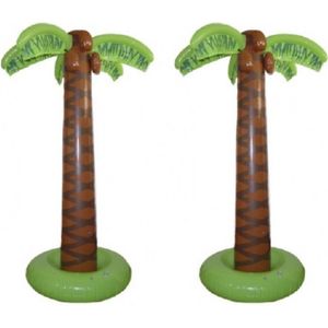 2x stuks opblaasbare deco palmboom 165 cm - Opblaasfiguren