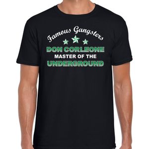Famous gangsters Don Corleone tekst verkleed t-shirt / kostuum zwart heren - Feestshirts