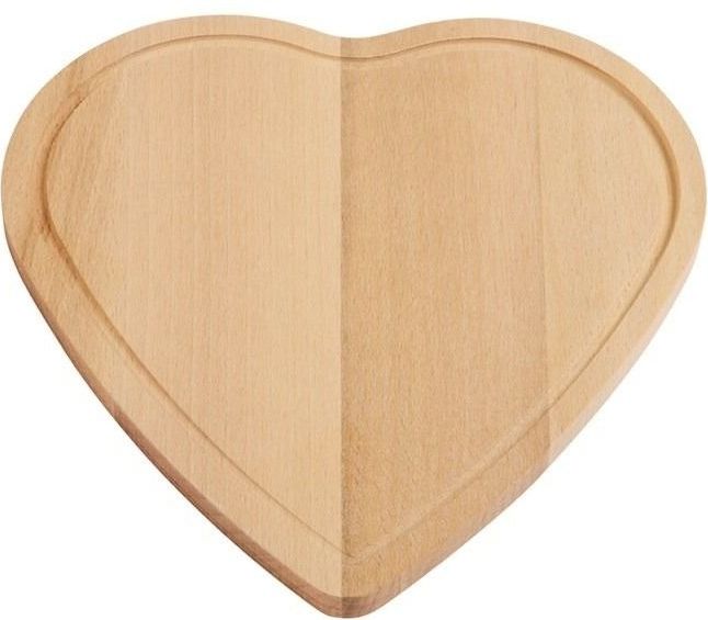 Set van 4x stuks hartvormig natuurlijk houten snijplank 16 cm - Snijplank/serveerplank/broodplank - Valentijn/Moederdag