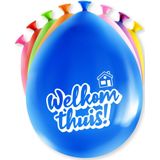 Welkom thuis thema Ballonnen - 16x - multi kleuren - Versiering/feestartikelen - Ballonnen